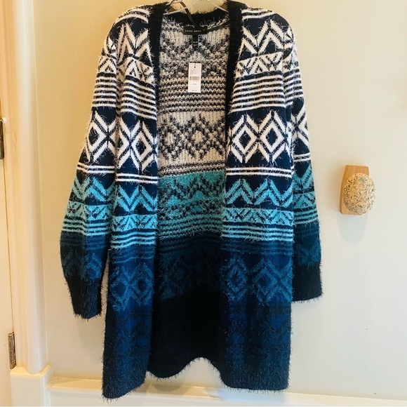 NWT Lane Bryant Cozycore Long Line Open Front Knit Eyelash Cardigan 26/28 - Picture 2 of 9